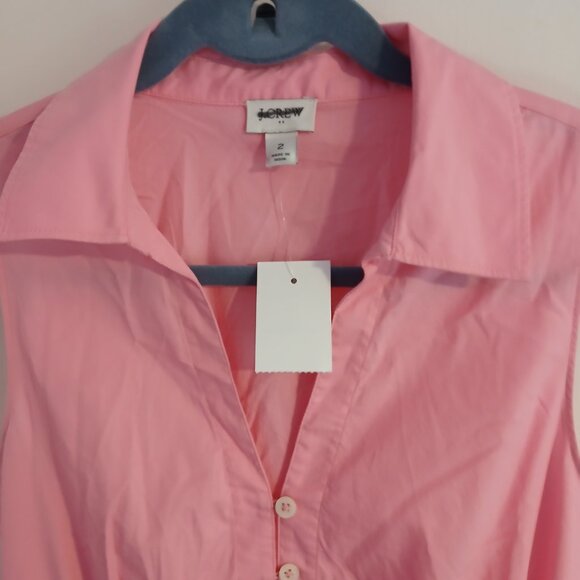 J Crew Factory Women's Pink Sleeveless Collared Midi Dress SZ 2 NWT - Picture 3 of 8